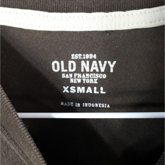 2/$15 Old Navy Boys Layered T Shirt Brown XS Logo Est 1994 Long Sleeve Crew Neck - Picture 5 of 6